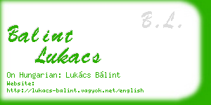 balint lukacs business card