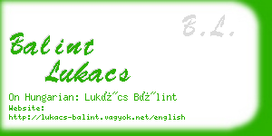 balint lukacs business card